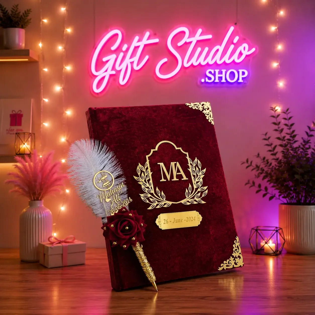 Nikkah Booklet Pakistan luxury velvet nikah certificate holder