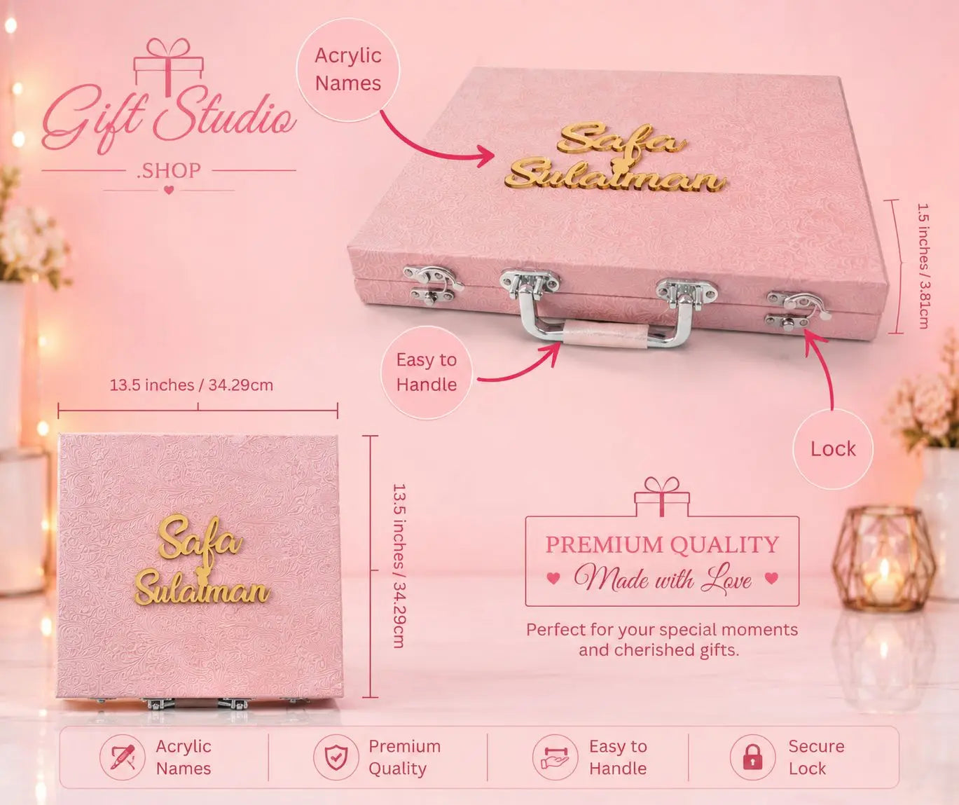 Nikkah Frame Box Set Pakistan Heart Shape and Arch Shape Nikah Frame with Velvet Box - Gift Studio Pakistan photo 5