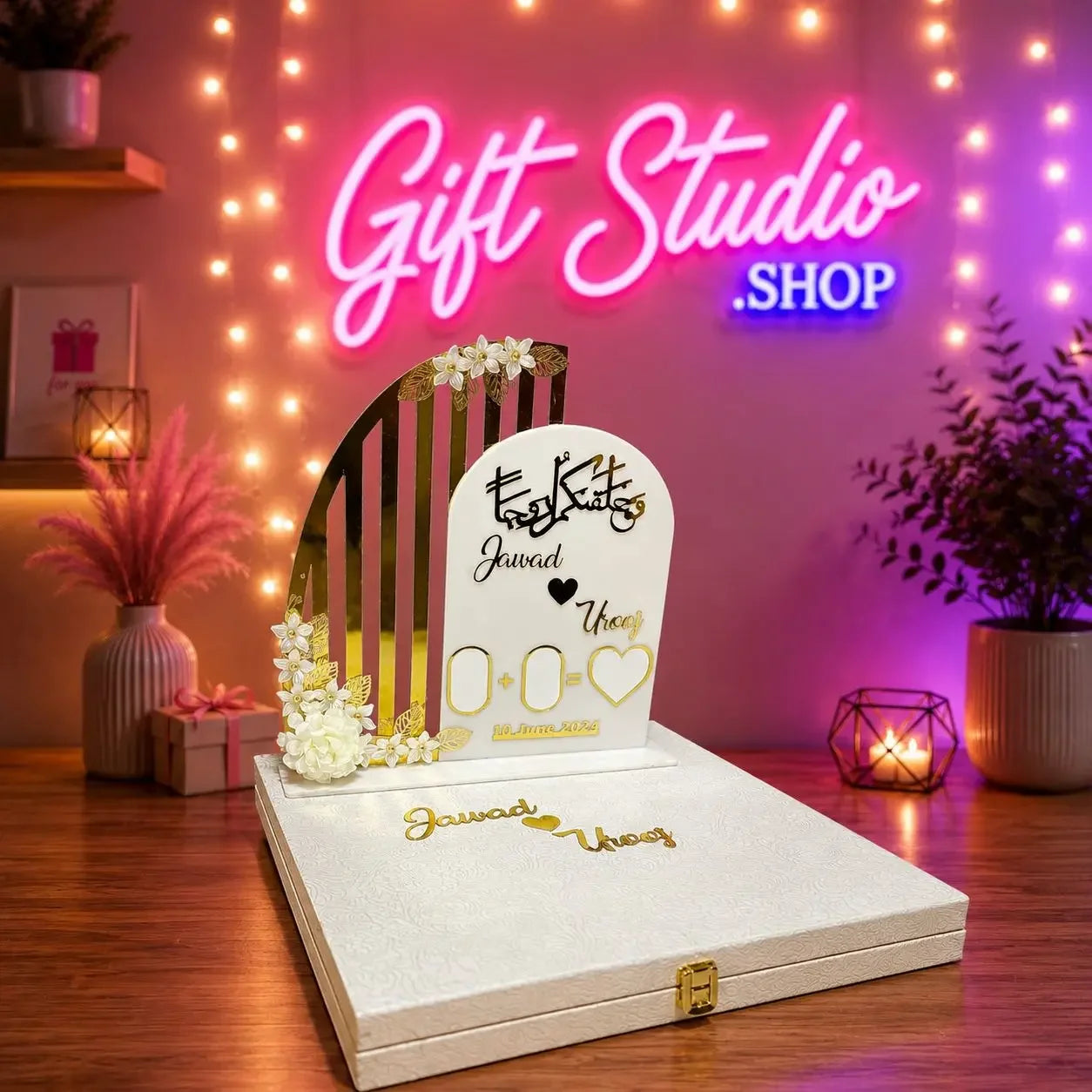 Nikkah Thumb Board and Booklet Set Pakistan acrylic board with velvet box