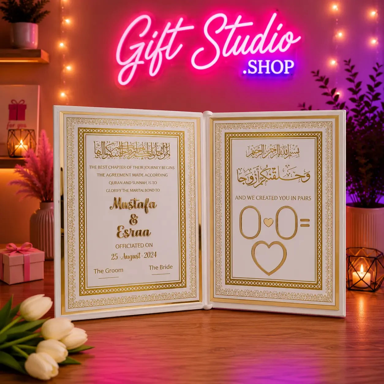 Nikkah Velvet Book Kit with Pen Pakistan Complete Wedding Set - Gift Studio Pakistan photo 1