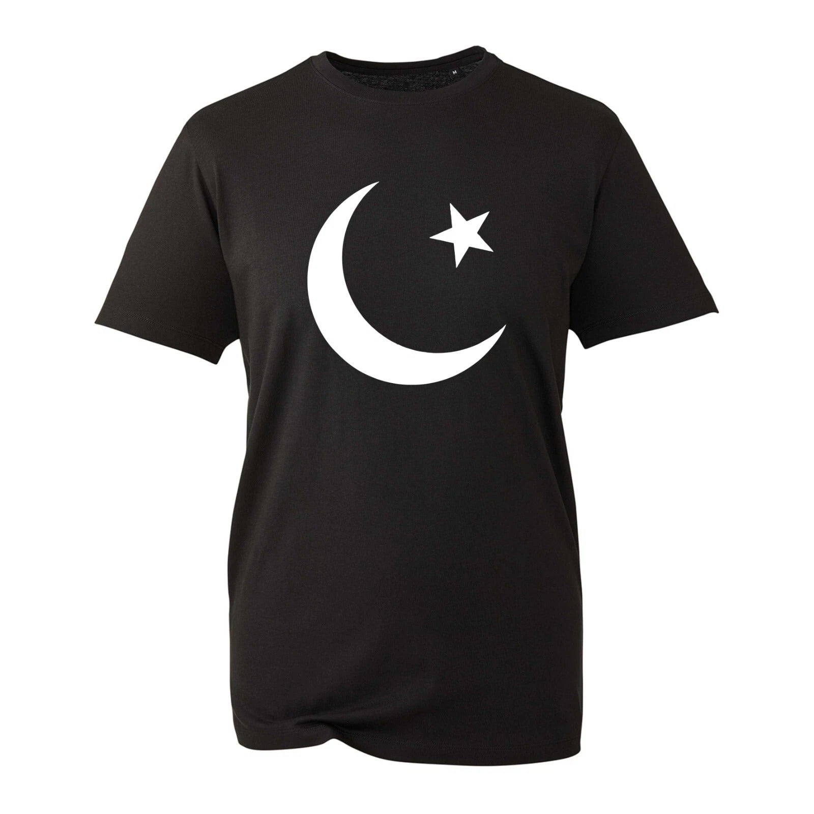 black -t-shirt with Pakistan 14 August crescent-star design