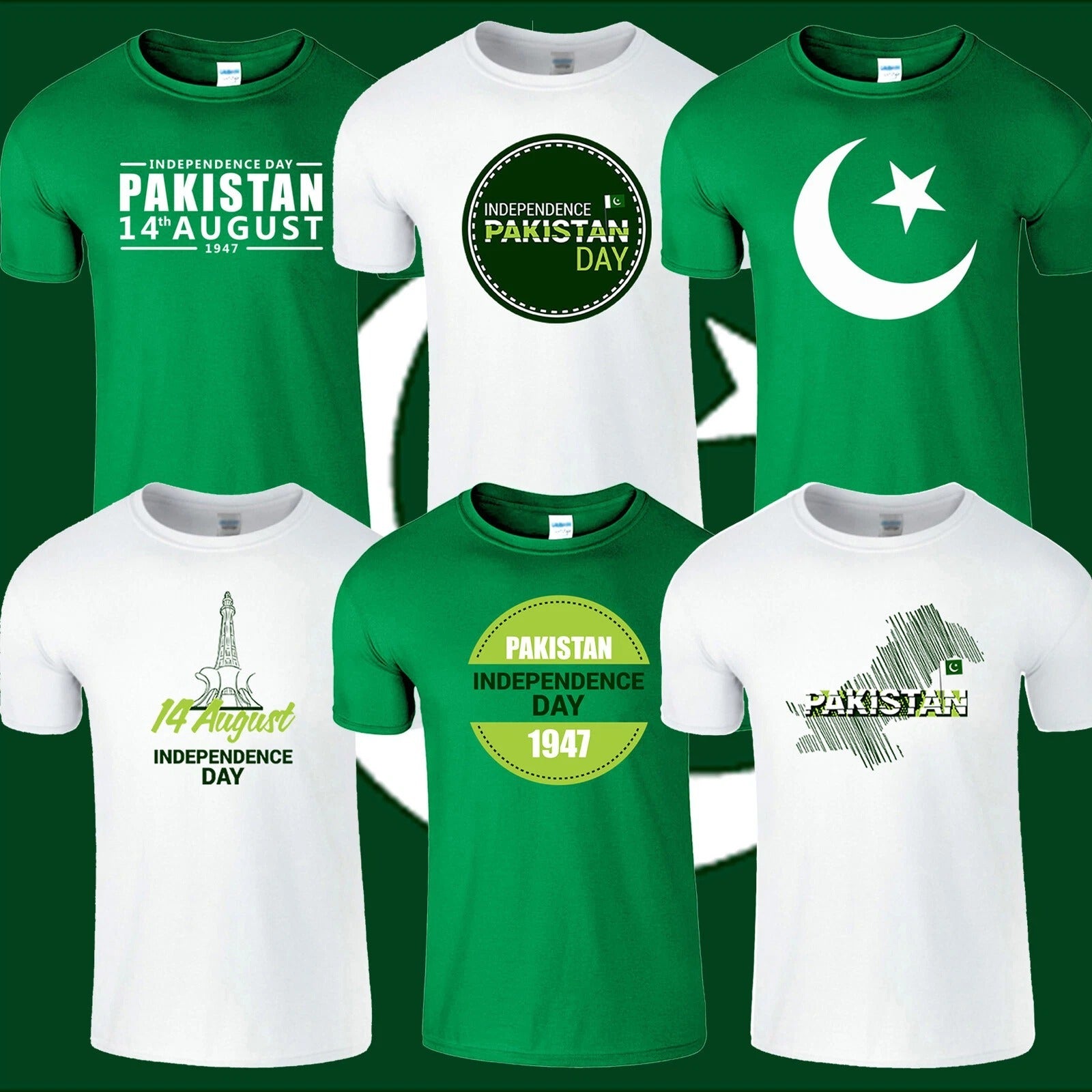 Unisex t-shirt with Pakistan 14 August 2025 crescent-star design