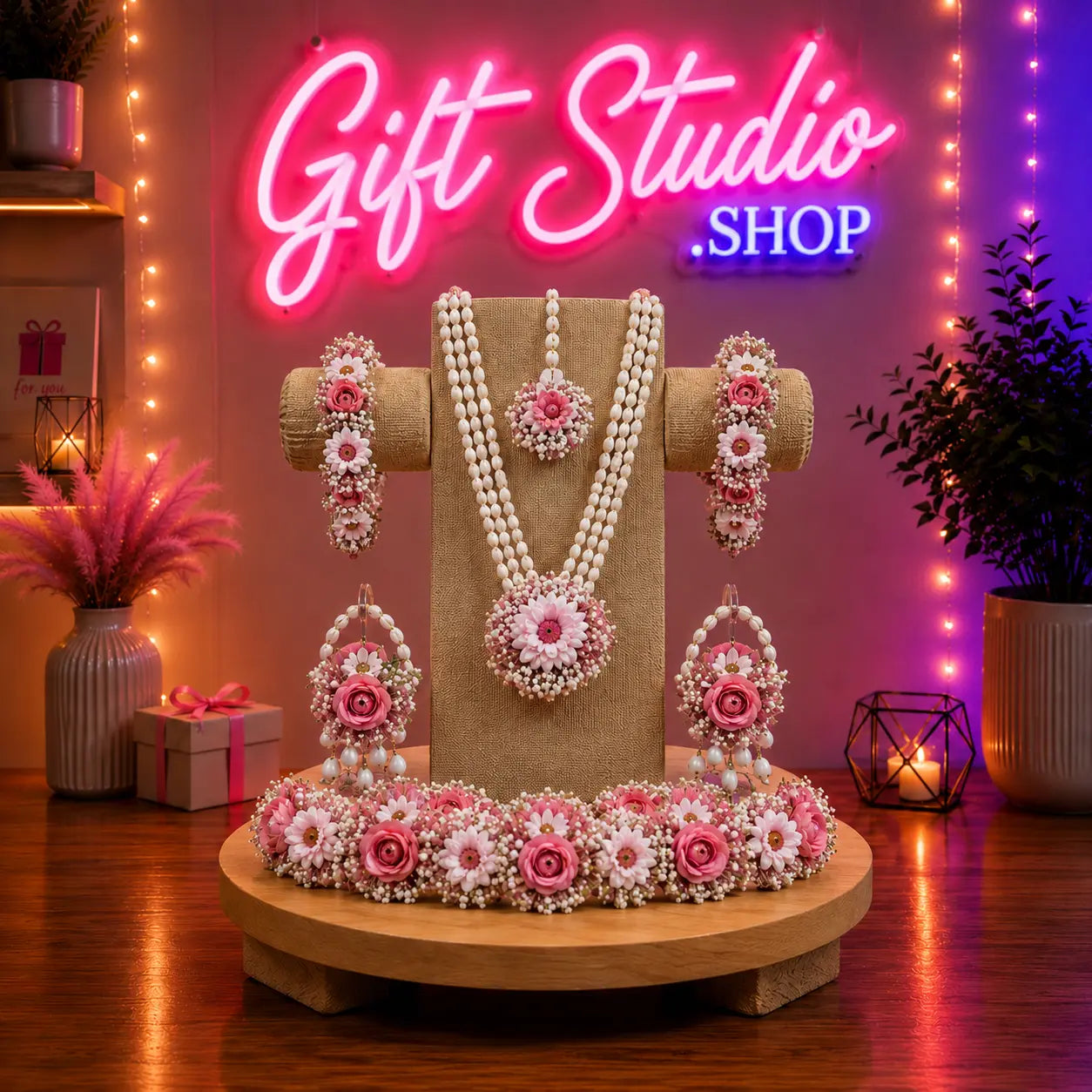 Pastel Flower Jewellery Set for Baby Shower Mom-to-Be Floral Set - Gift Studio Pakistan photo 1