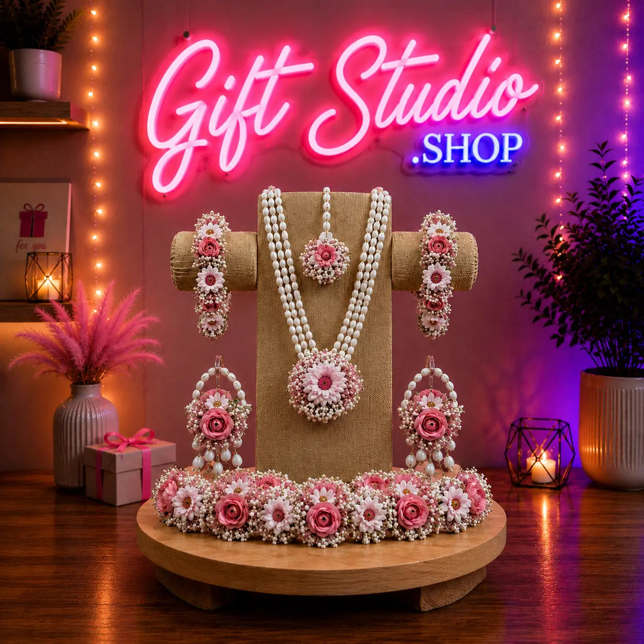 Pastel Flower Jewellery Set for Baby Shower Mom-to-Be Floral Set - Gift Studio Pakistan photo 4