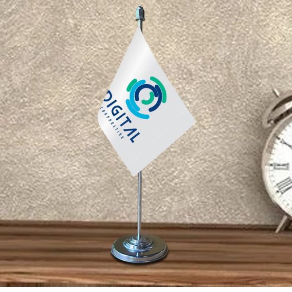  Personalized Desk Flags for Offices with Digital Corporation logo, unique office decor from Gift Studio Pakistan
