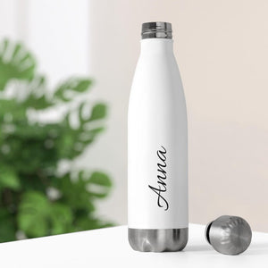  Personalized 20oz insulated stainless steel water bottle with a custom name engraving, perfect for travel, daily hydration, and gifting.