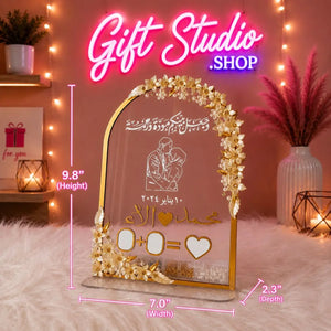 Personalized Nikah Acrylic Board Elegant Islamic Wedding Keepsake - Gift Studio Pakistan photo 3