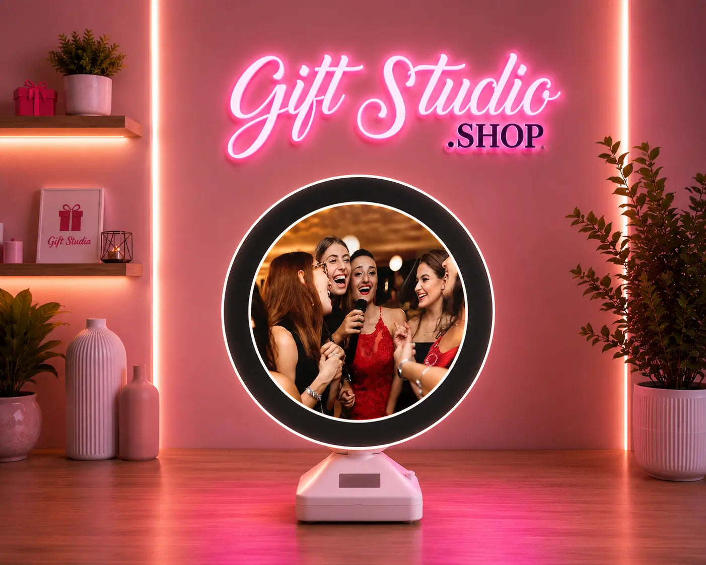 Round Magic Mirror LED Frame Pakistan Circle Photo Frame Gift - Gift Studio Pakistan photo 1