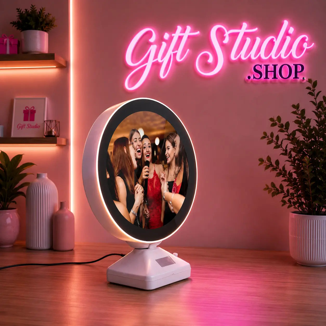 Round Magic Mirror LED Frame Pakistan Circle Photo Frame Gift - Gift Studio Pakistan photo 4
