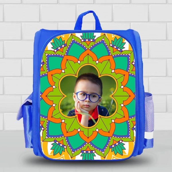  Truck Art Photo School Backpack for Boys with colorful design and "Your Image Here" placeholder, stylish school gear from Gift Studio Pakistan