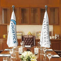  Two Indoor Executive Conference Flags with Pole / Stand, featuring Pakistan flag and Volleyball Federation logo, office decor from Gift Studio Pakistan
