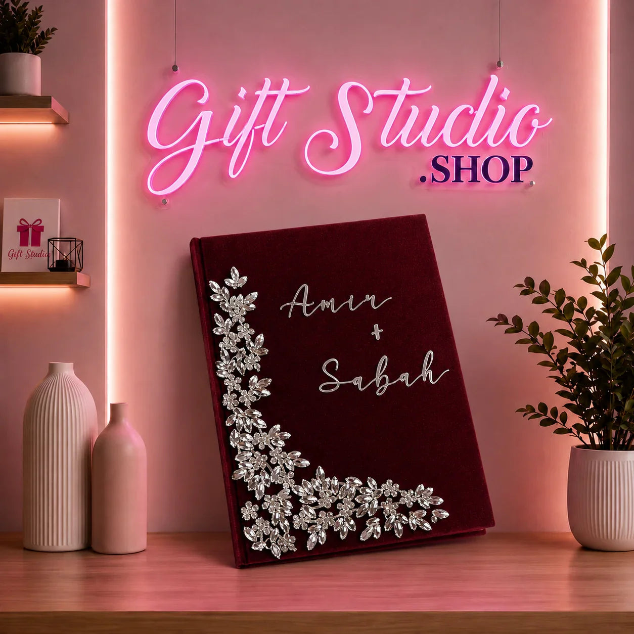 Velvet Nikkah Nama Certificate with Box Pakistan Nikah Booklet - Gift Studio Pakistan photo 2
